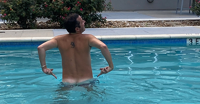 Karl mooning us at the pool